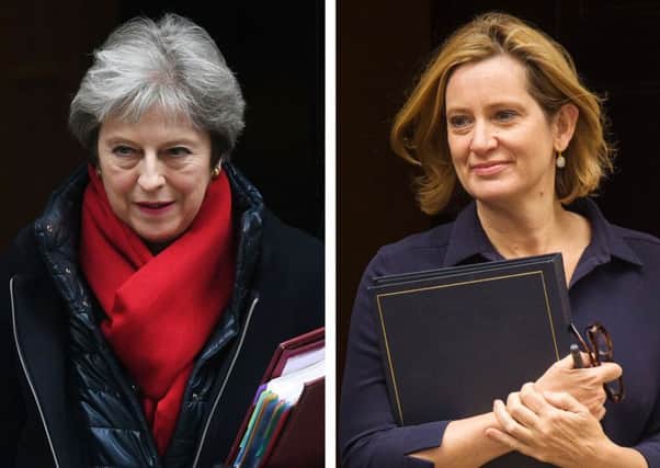 Having helped depose Amber Rudd, right, Labour are hoping to to the same with Theresa May