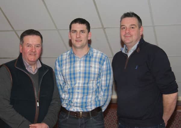 Newly elected office bearers pictured at the NI Simmental Club's AGM in Dungannon, from left: Robin Boyd, secretary; Conrad Fegan, chairman; and Keith Nelson, vice chairman. Missing from the picture is Leslie Weatherup, treasurer.
