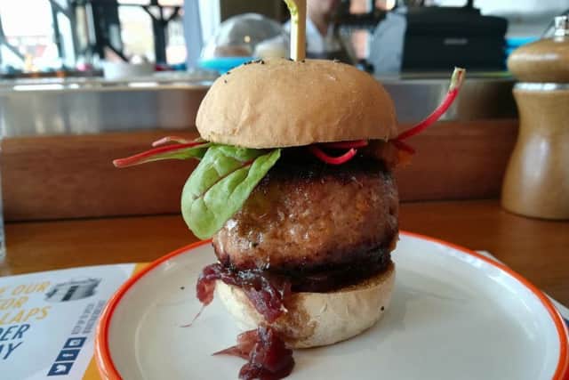 Fans of the famous Beef Shin Burger at Barking Dog will love The Dog Track Lamb Burger with Caramelised Red Onion, Smoked Tomato Relish, Red Chard, Bis Bos Mayo, Seeded Bun