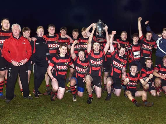 Armagh celebrate winning the Nutty Krust Floodlit Cup