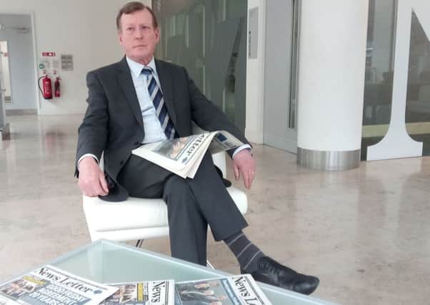 Lord (David) Trimble, the former Ulster Unionist Party leader, in the News Letter Belfast office for an interview in the aftermath of the 20th anniversary of the Belfast Agreement. 
Pic by Ben Lowry