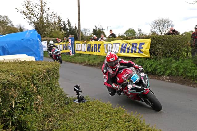 James Cowton leads his McAdoo Racing team-mate Adam McLean in the Irish Championship Supersport 600 race.