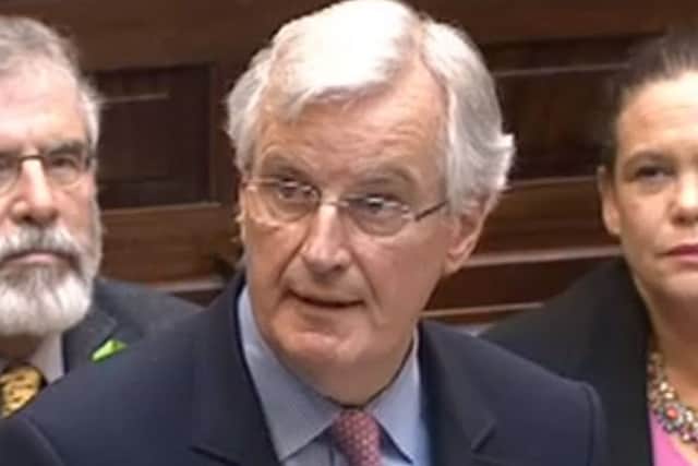 Michel Barnier speaks to the Dail in Dublin in May 2017