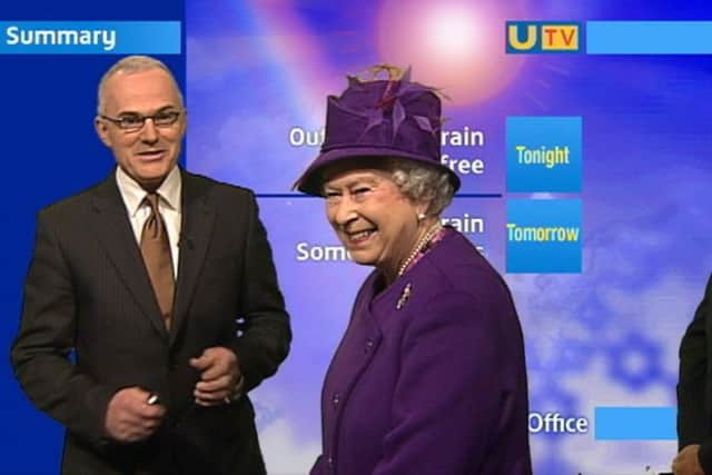 Presenting the weather with the Queen