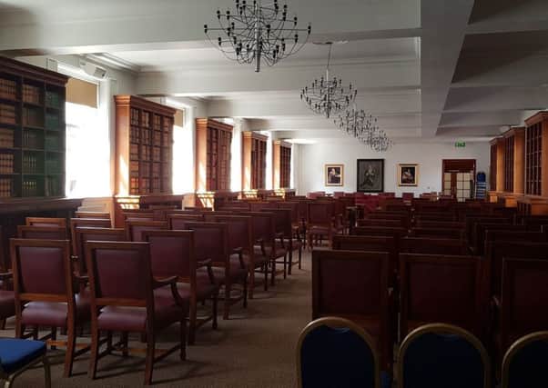 The Inn of Court, which is in The Bar Library off the Great Hall of the Royal Courts of Justice in Belfast, ahead of the sitting there of the Supreme Court of the United Kingdom on April 20 2018. 
Picture taken from Bar of NI twitter feed @TheBarofNI with permission from the Bar