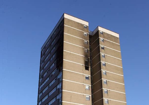 The aftermath of a blaze at the Coolmoyne House towerblock in Dunmurry in November. Nobody died in the blaze