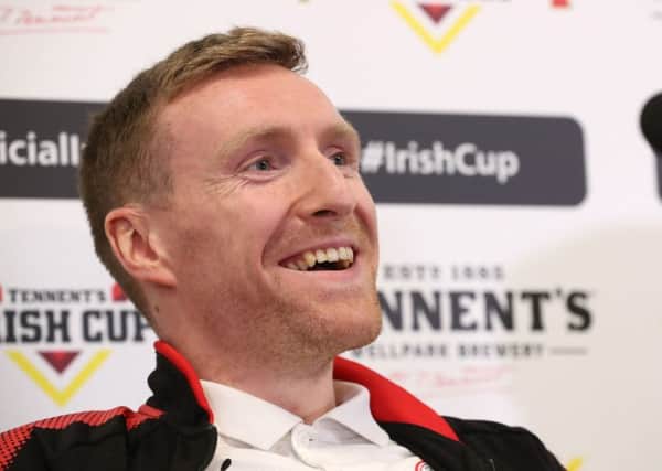 Cliftonville captain Chris Curran is ready to face the Coleraine challenge at Windsor Park
