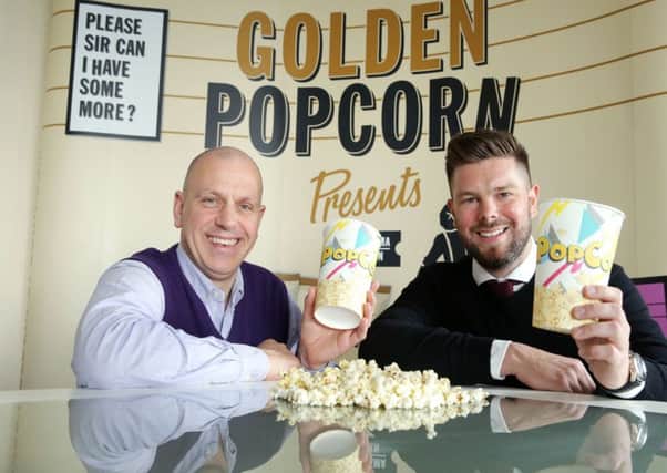 Golden Popcorn MD Sean McClinton, right, with John Hood, director of food and drink, Invest NI