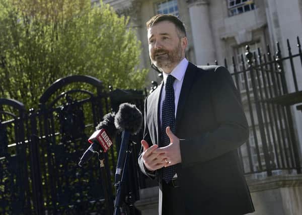 Simon Calvert from the Christian Institue pictured outside the Royal Courts of Justice in Belfast as the Ashers case before the Supreme Court got under way last week.  
Picture By: Arthur Allison/Pacemaker Press