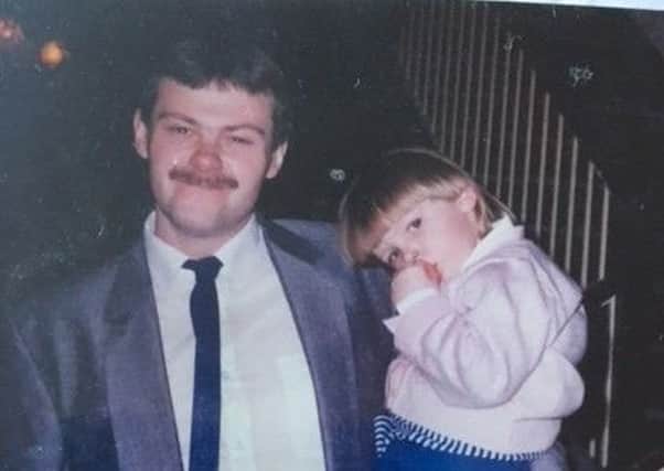 Edward 'Ned' Gibson and his daughter Marlene, c.1987 in Hanover House, Coagh. Wendy, his widow, sent in the picture juust ahead of the 30th anniversary of his killing by the IRA in Arpil 1988.