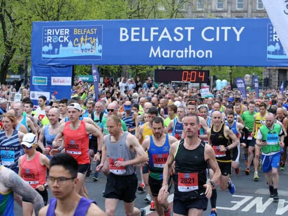 The Belfast City Marathon is under way