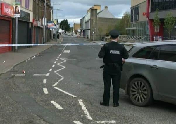 Image of Railway Street, Strabane, after woman was attacked with an electric drill there on May 5, 2018. Picture: BBC.