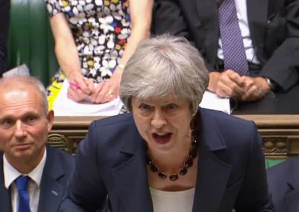 Prime Minister Theresa May speaks during Prime Minister's Questions in the House of Commons, London on Wednesday May 9. She was criticised for claiming there was a legacy imbalance, but in fact was essentially correct, says Jeff Dudgeon. Photo: PA Wire