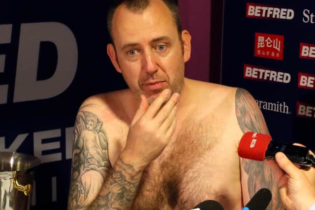 Snooker world champion Mark Williams attended his post-final press conference naked