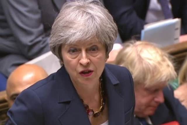 Prime Minister Theresa May during Prime Minister's Questions in the House of Commons on Wednesday