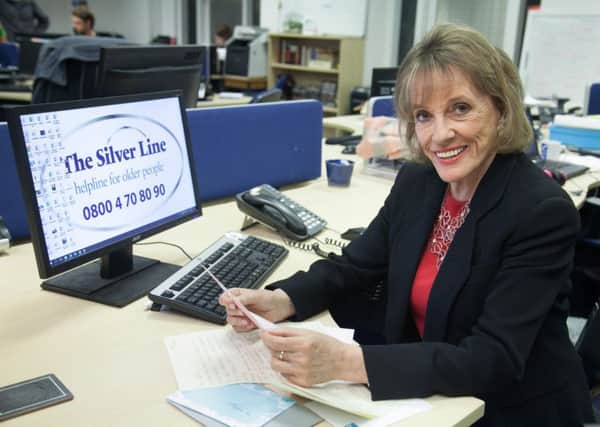 Dame Esther Rantzen pictured at one of the offices of her charity Silver Line