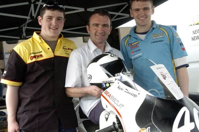 The late Robert Dunlop with sons Michael and William.
PICTURE BY STEPHEN DAVISON