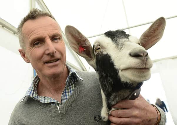 Goat breeder Maurice Murphy with Azaria