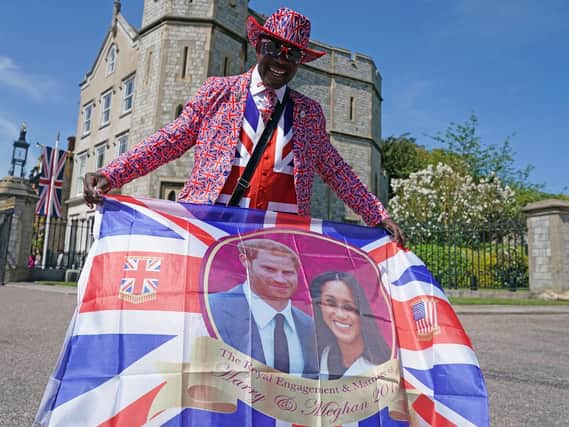 Joseph Afrane from London outside Windsor Castle, Berkshire ahead of the wedding of Prince Harry and Meghan Markle this weekend