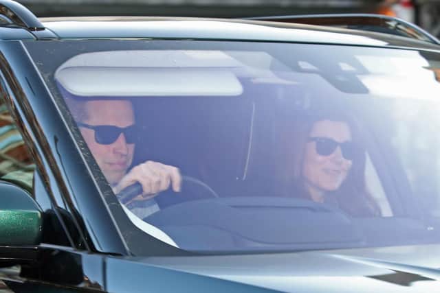 William and Kate leave in sunglasses