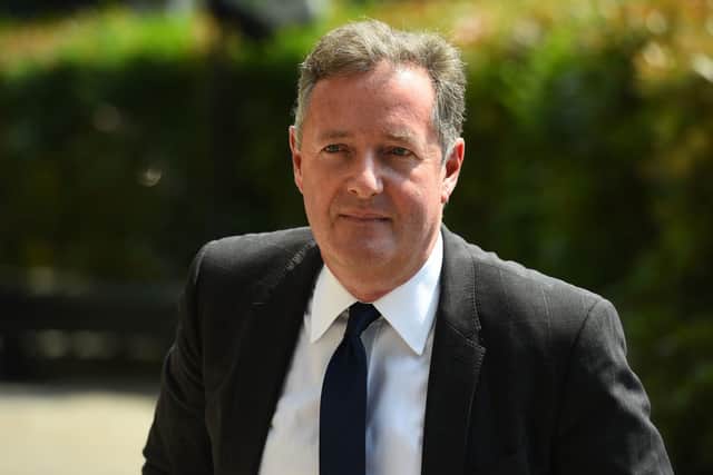 Piers Morgan arrives at Old Church, 1 Marylebone Road in London for the funeral of Supermarket Sweep star Dale Winton