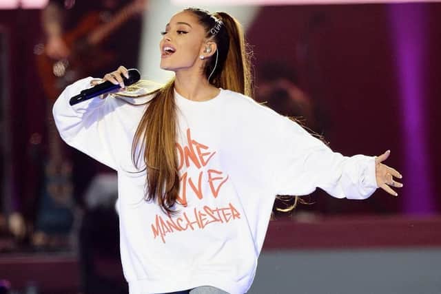 Pop star Ariana Grande has said her thoughts remain with all those affected by the Manchester Arena bombing one year on from the atrocity.