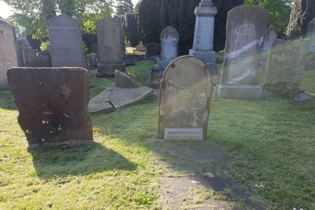 Grave, behind that of the famous Marjorie McCall,  destroyed in Shankill Cemetery