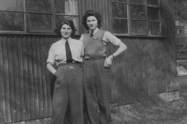 Left to right are: WAAF drivers Francis Hornby and Rita Hamilton at Castle Archdale in 1945