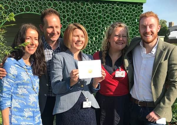 Aaron Jamison (far right) pictured with the other members of the gold-medal winning team at the Royal Horticultural Societys Chelsea Flower Show