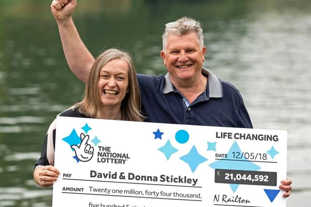 Donna and David Stickley celebrates their 21 million win