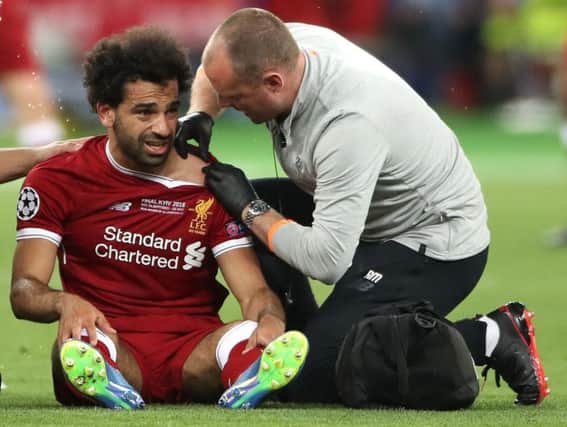Liverpool's star man Mo Sarah was forced off midway through the first half of Saturday's 3-1 defeat against Real Madrid