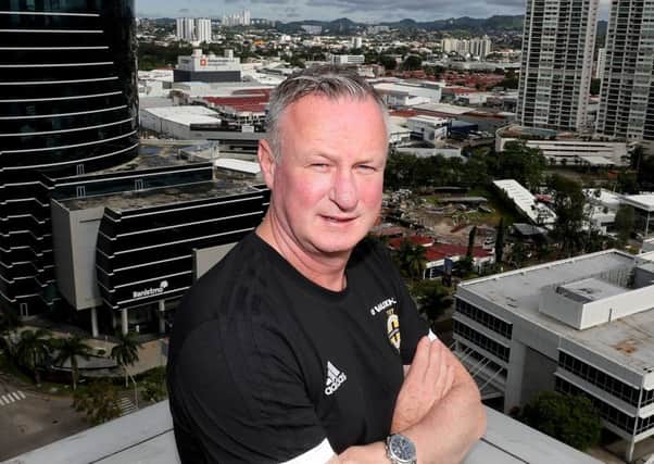 Northern Ireland manager Michael O'Neill pictured at the team hotel in Panama City on the first day of their summer tour to Panama and Costa Rica.