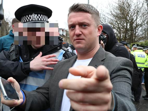 English Defence League leader Tommy Robinson, whose real name is Stephen Christopher Yaxley-Lennon