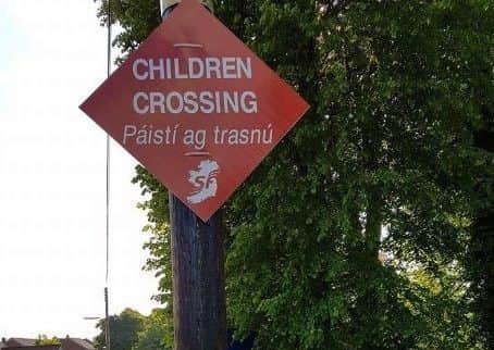 Causing controversy: One of the Sinn Fein signs erected in Glenavy village.