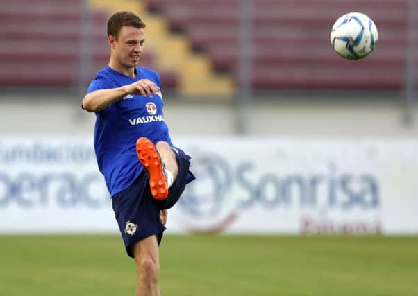 Northern Irelands Jonny Evans training in Panama