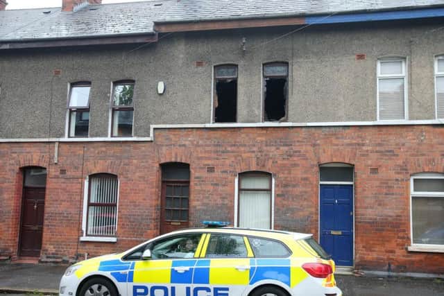 The scene of the house fire in south Belfast