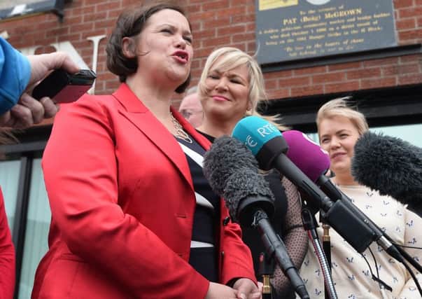 Sinn Fein leader Mary Lou McDonald and deputy leader Michelle ONeill