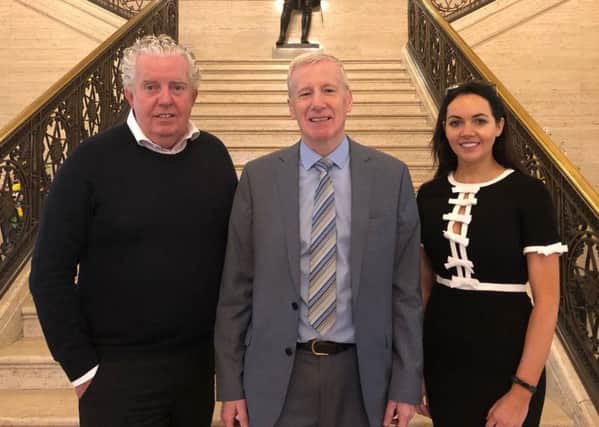 Brian and Naoimh McConville of MJM met with Gregory Campbell MP to discuss the Heathrow Logistics Hub bid for Ballykelly and the forthcoming Business Summit in Belfast