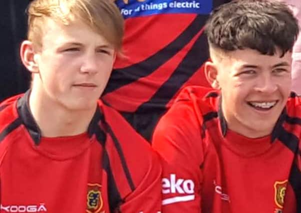 Friends, Jack Kenneally (left) and Shay Moloney, both 15, who drowned while swimming in the quarry lake at Knockanean on the outskirts of Ennis, Co Clare.  Photo: Ennis RFC/PA Wire