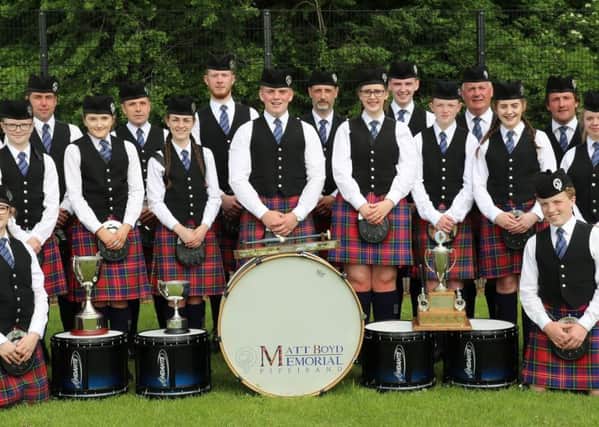 Matt Boyd Memorial Pipe Band pictured at the Mid Ulster Pipe Band Championships