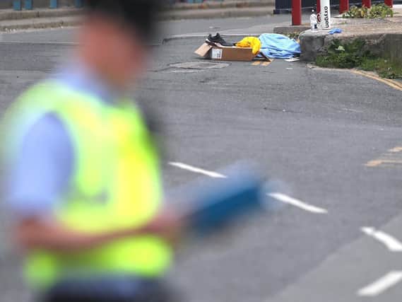 Garda activity near in Bray, Co Wicklow, where three people sustained serious injuries this morning after being shot at a boxing club in The Harbour area of the town
