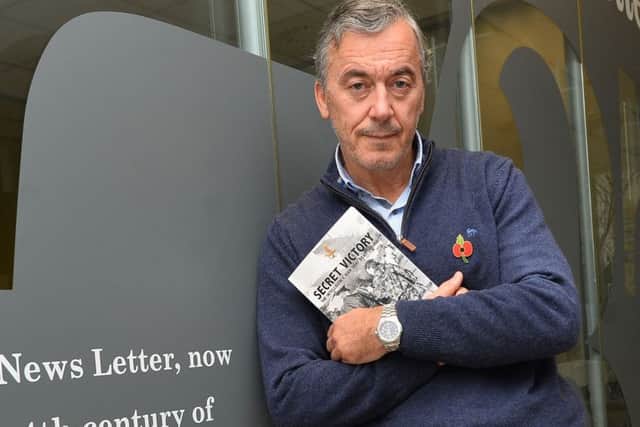 Author and ex RUC special branch officer William Matchett in the News Letter Belfast office in 2016 with his book 'Secret Victory'.    
Photo Colm Lenaghan/Pacemaker Press