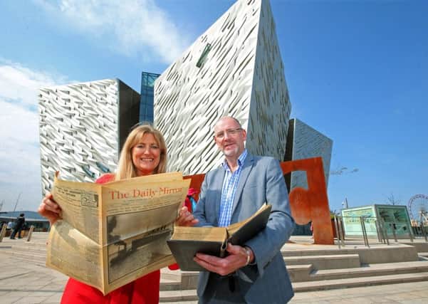 Judith Owens and Aidan McMichael commemorate Carpathia at Titanic Belfast