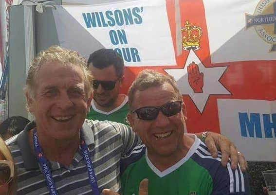 Davy Wilson with Gerry Armstrong at the Euros in 2016