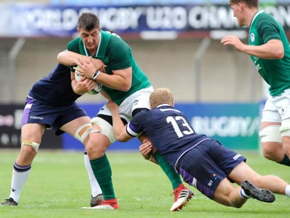 Ireland and Ulster's Matthew Dalton in action against Scotland