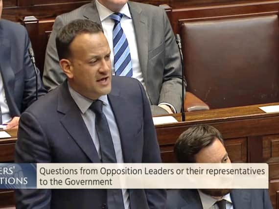 Screengrab from Dail website of Taoiseach Leo Varadkar speaking in Dail, where he addressed concerns about surgical abortions raised by SolidarityPeople Before Profit TD Mick Barry.