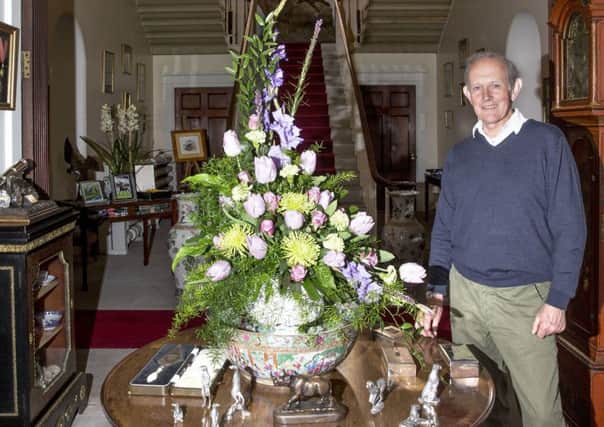 Viscount Brookeborough with a stately home flower arrangement. Picture: John McVitty