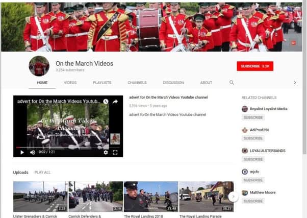 Screenshot of marching band parade YouTube channel www.youtube.com/user/titan22nrg/