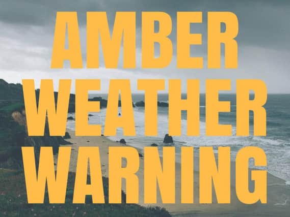 The amber weather warning was issued on Wednesday evening.