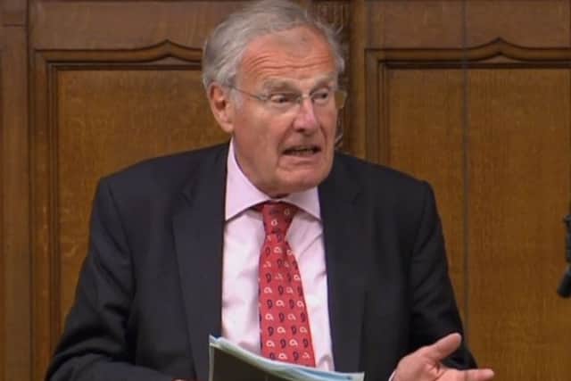 Sir Christopher Chope speaking in the House of Commons, London as Government-backed plans to criminalise upskirting have been derailed after being opposed by the Conservative grandee. Photo: PA